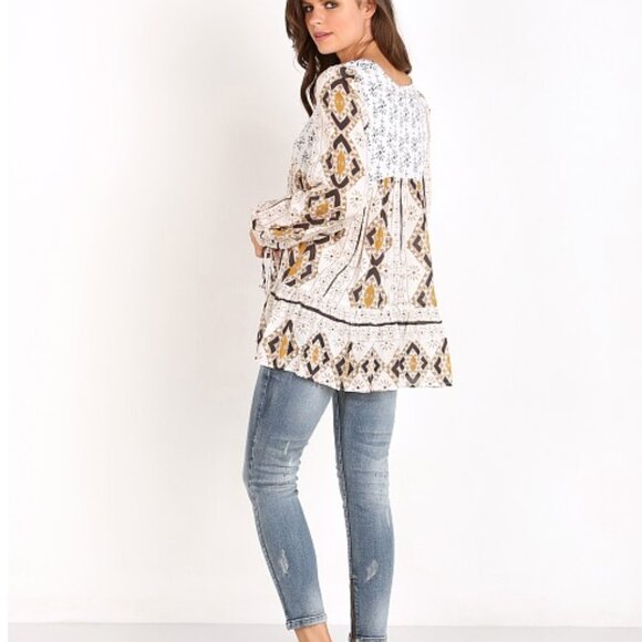 FREE PEOPLE BEIGE DOWN BY THE BAY TUNIC - Picture 4 of 7